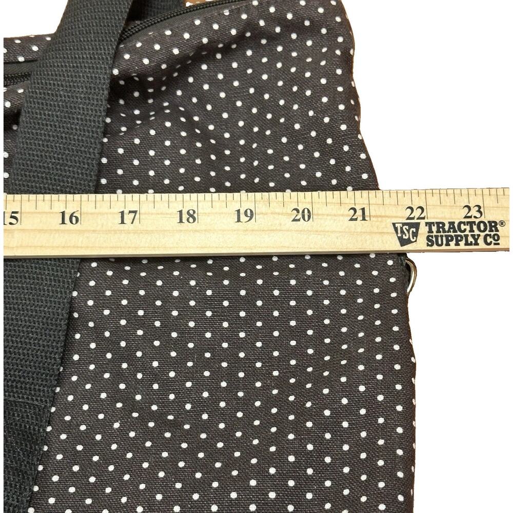31 Dancing Dots Fold Over Weekender Tote Bag Brown Travel Boho NO LONG STRAP - Picture 6 of 7
